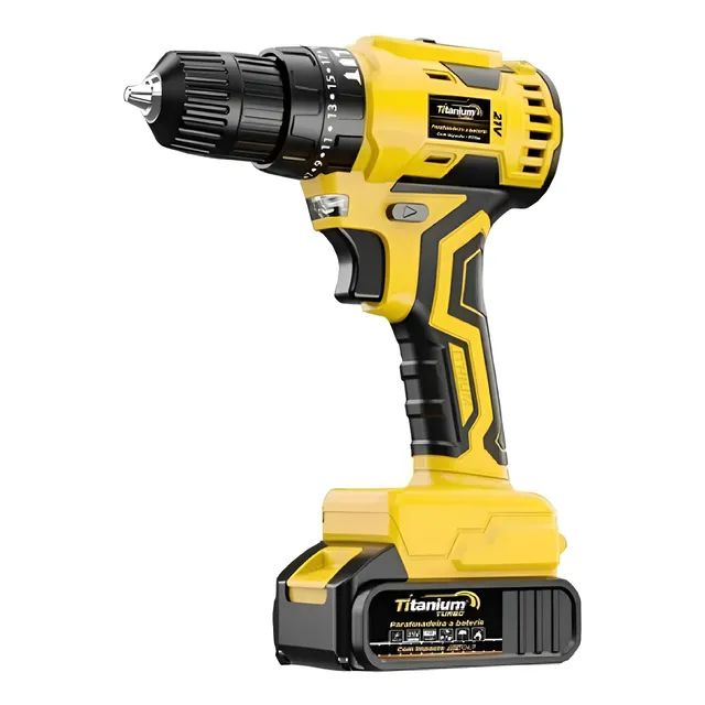 Parafusadeira Furadeira 21v C/ Impacto Brushless - 2 Bateria Cor Amarelo