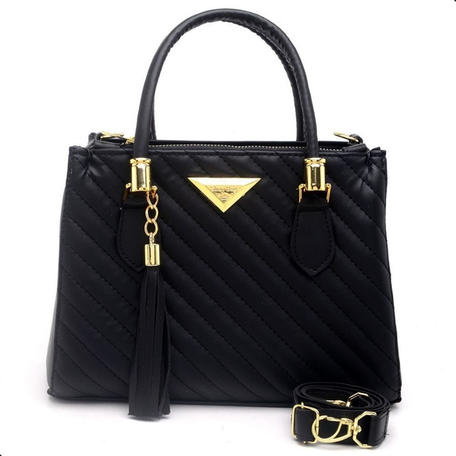 Bolsa Tote Shopbag Lorena Média Bordada Linea - Preto