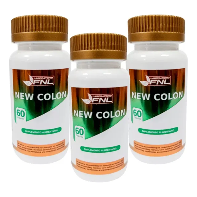 New Colon 180 Capsulas Fnl Limpieza De Colon