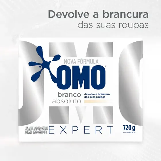 Lava-roupas Pó Roupas Brancas Omo Expert Caixa 720g
