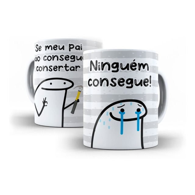 Caneca Flork Dia Dos Pais Xícara Meu Pai Conserta Tudo Cor Branco
