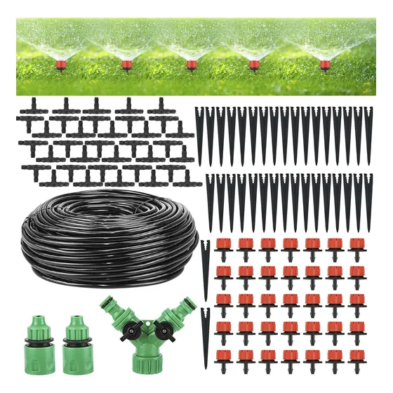 Kit Irrigação 35 Vasos Horta Gotejamento Microtubo 40m Tubo