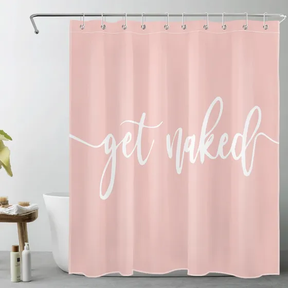 Ecotob Decoracion Cortina Ducha Texto Ingl  Get Naked Pink X