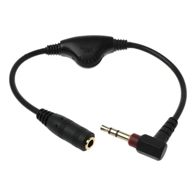 Cable Audífono Con Control Volumen 3.5mm Macho Hembra 20cm
