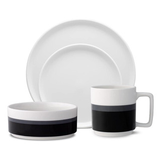 Noritake Colorstax Stripe Negro De 4 Piezas De 4 Piezas. Noritake Colorstax Stripe Negro De 4 Piezas De 4 Piezas.