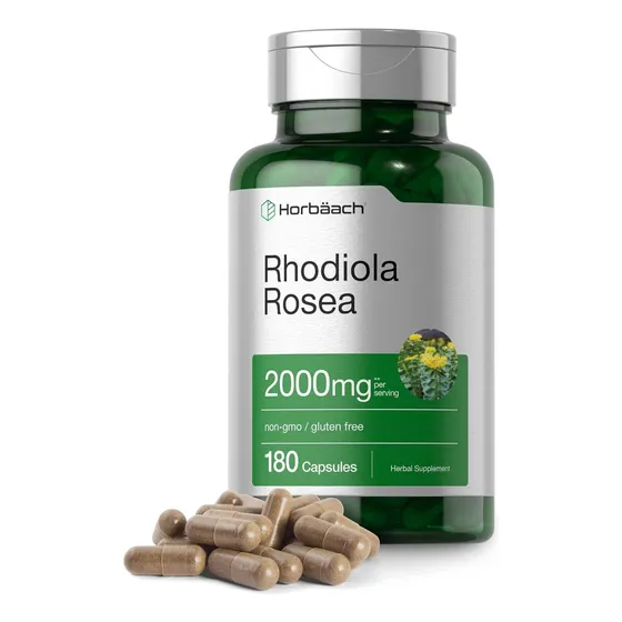 Suplemento Horbaach  Rhodiola Rosea 2000 Mg 180 Capsulas