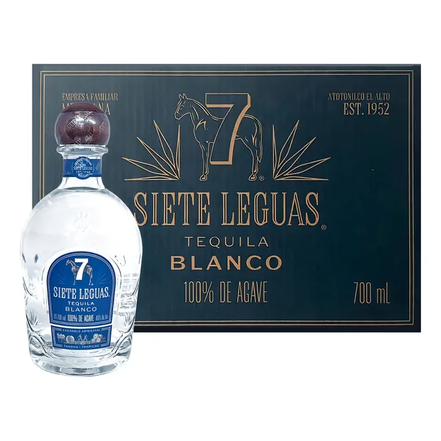 Caja Tequila Siete Leguas Blanco 700 Ml 6 Piezas