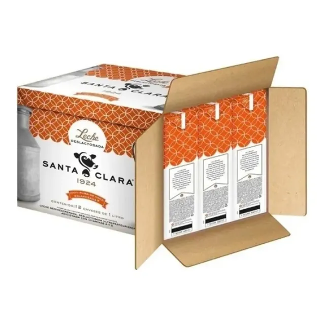 Leche Santa Clara Deslactosada Caja Con 12 Piezas De 1 Litro