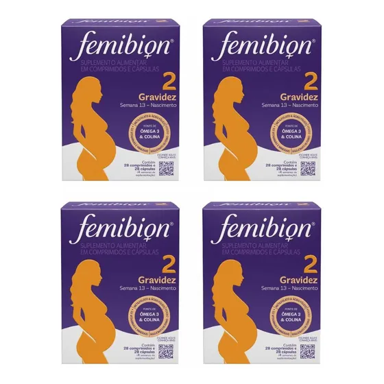 4 Cx Femibion Fase 2 De 28 Comprimidos E 28 Cápsulas Cada