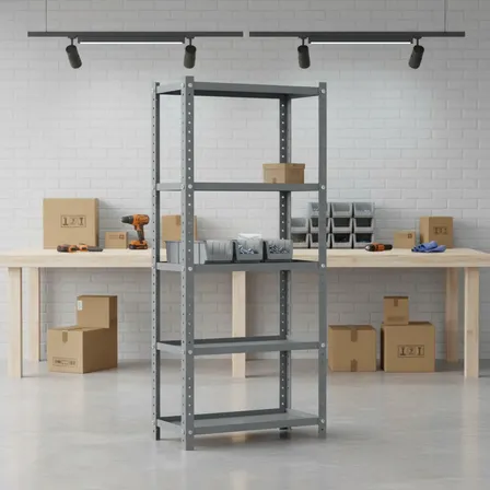 Armario De Aço 5 Bandejas Resistente 90x40 200 Kg Cinza Cinza-escuro