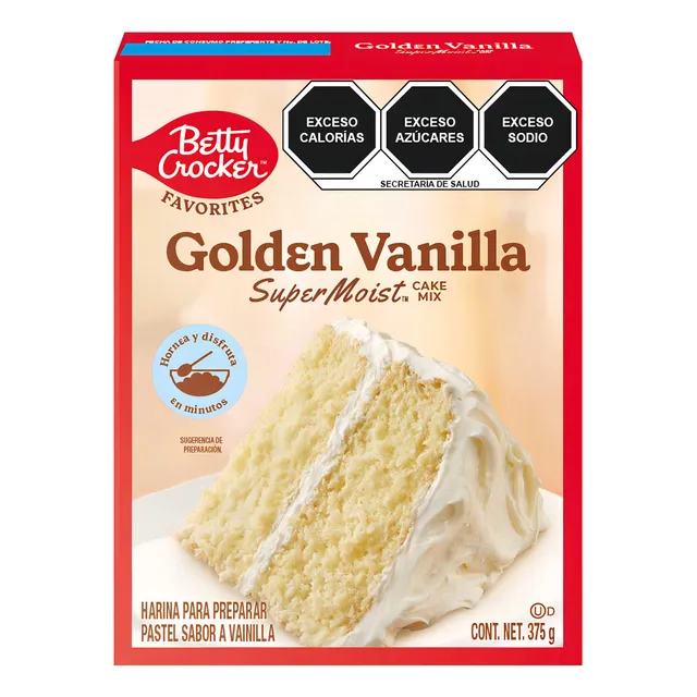 Harina para pastel Betty Crocker sabor vainilla 375g