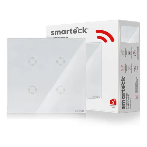 Interruptor Smart Wifi 4 Módulos Touch App Alexa Automação