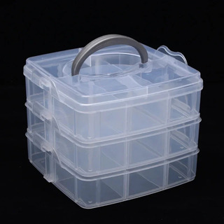 Caja Organizadora De Plástico De 3 Capas Y 18 Compartimentos Caja Organizadora De Plástico De 3 Capas Y 18 Compartimentos