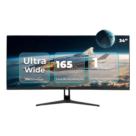 Monitor 34 Polegadas Curvo Ultrawide 21:9 165hz 1ms Bivolt