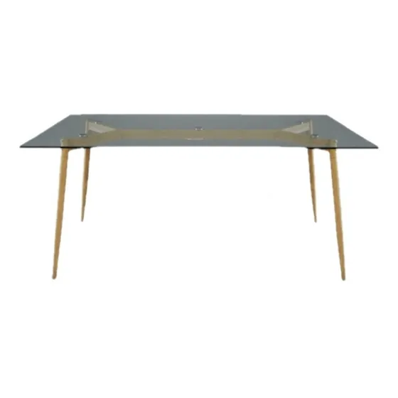 Mesa Ferra 140x80 Vidrio Templado Base Acero Cromo Emuebles