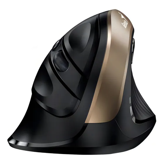 Mouse Vertical Genius Ergo 8250s Negro / Champagne Inalambrico Usb Silencioso Ergonomico