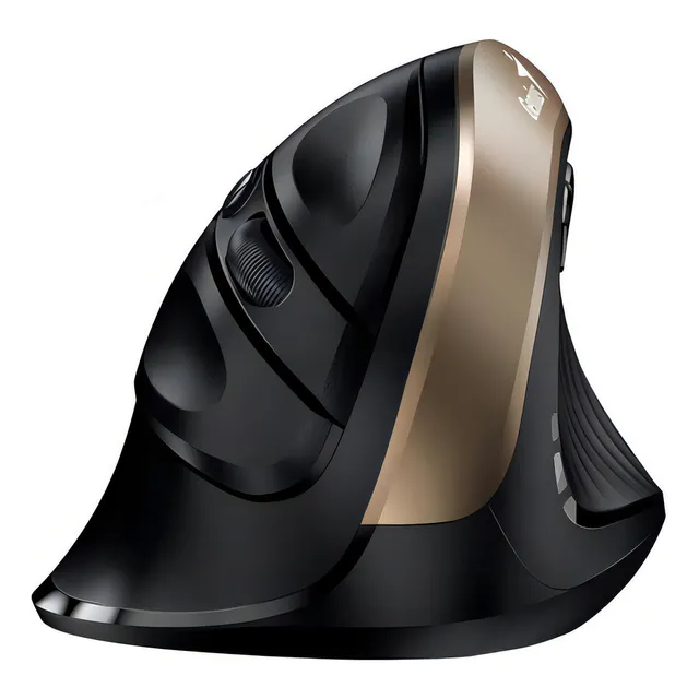 Mouse Vertical Genius Ergo 8250s Negro / Champagne Inalambrico Usb Silencioso Ergonomico