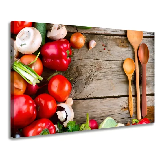 Quadro Em Tela Grande Decoração Para Sala De Jantar Cozinha Cor Borda Infinita Cor da armação