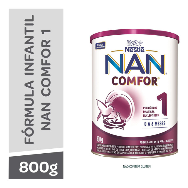Fórmula Infantil Nestlé Nan Comfor 1 800g Fórmula Infantil Nestlé Nan Comfor 1 800g