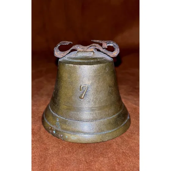 Cencerro Campana Muy Antiguo De Bronce Número 7