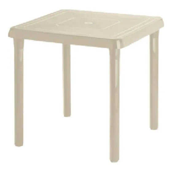Mesa Plástica Cuadrada Rimax 72x72cm Beige Multiuso 4 Puest