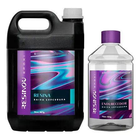 Kit Resina Epoxi Cristal Transparente Mesa Madeira - 3 Kg Com Proteção Uv