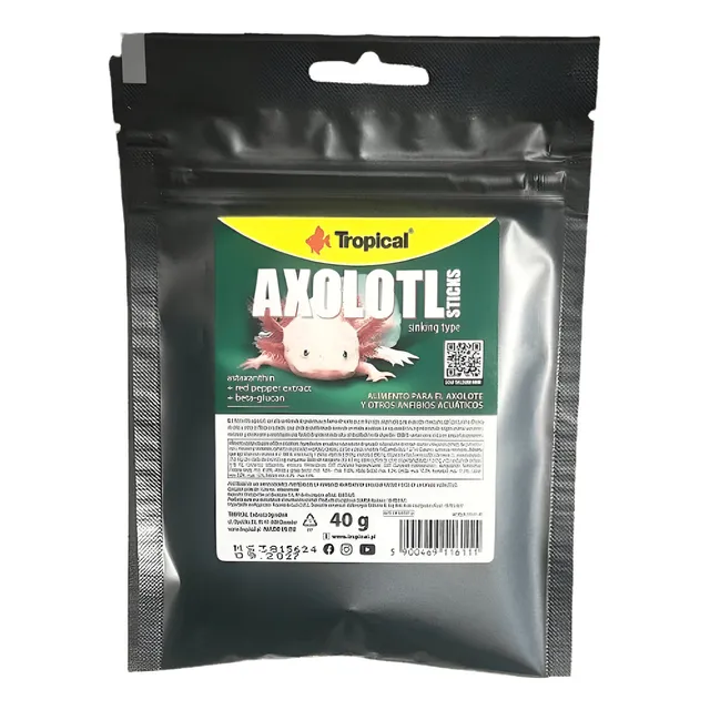 Tropical Axolot Sticks 40gr Sticks De Fondo Axolotes Aliment