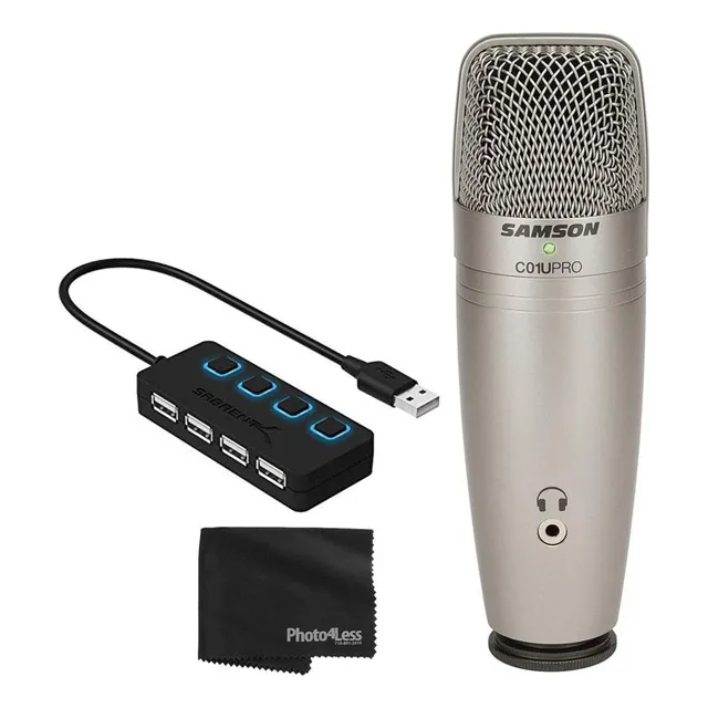 Samson C01u Pro Usb Studio Condenser Micrófono (plata) + 4 P