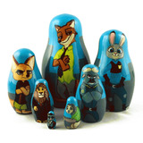 Zootopia Munecas Rusas Matrioska Estilo De Pelicula Set 7pc