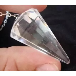 Pêndulo De Pedra Cristal De Quartzo Facetado P/ Radiestesia