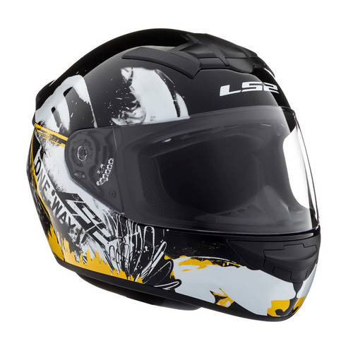 Casco para moto integral LS2 Rookie FF352  black y orange fluor one talle XL 