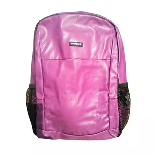 Backpack Para Laptop Plastificada Rosa Mochila Acolchonada