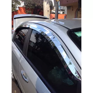 Visores De Viento Cromados Chevrolet Aveo 2009 - 2018