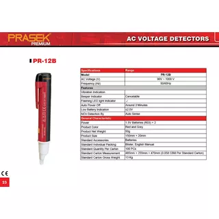 Detector De Voltaje Pr-12b Prasek Premium