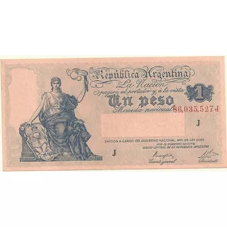 Billete 1 Peso Progreso Año 1946 Serie J Sin Circular