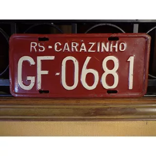 Antiga Placa Automotiva Rs - Gf 0681