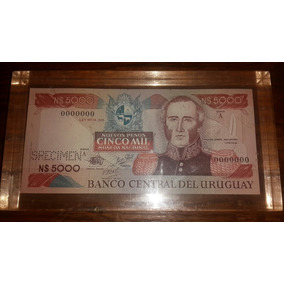 Billete Especimen N$ 5000 En Bloque De Acrilico