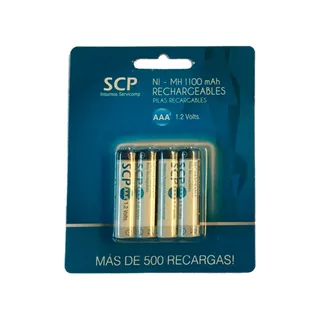 Blister 4 Pilas Aaa Recargables Scp 1100 Mah Mayor Duración!