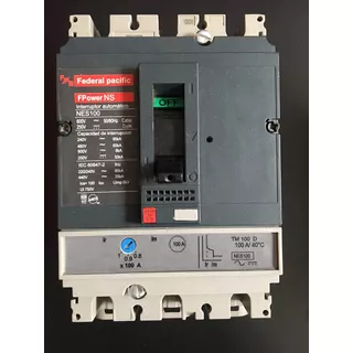 Interruptor Termomagnetico 100a  Federal Pacific Nes36100tm