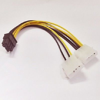 Cable Adaptador Molex 4 Pin A Pci-e 8 Pin Poder Convertidor