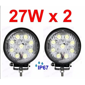 Kit 2 X Farol De Milha Led Redondo 27w 12v/24v Jeep Caminhão