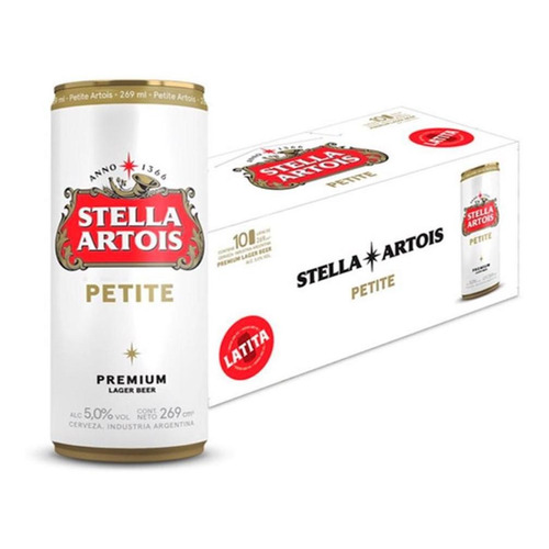 Cerveza Stella Artois european pale lager lata 269 mL 10 unidades