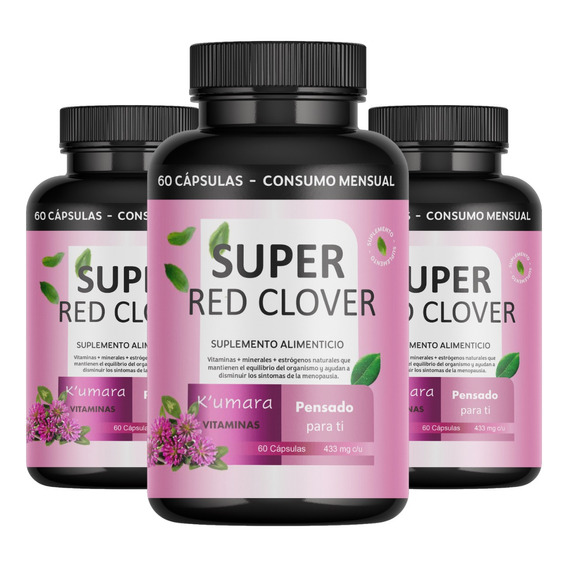 Vitaminas Menopausia Super Red Clover Naturales Pack X3