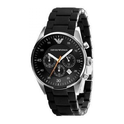 Reloj pulsera Emporio Armani AR5858 con correa de acero inoxidable color negro - bisel plateado