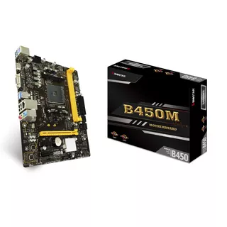 Tarjeta Madre Biostar B450mh Ddr4 Hdmi Pcie M.2 Sata Color Negro