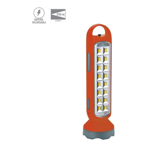 Lámpara Portátil Led 3 W Batería Recargable 3 H Tecnolite Color de la carcasa Naranja Color de la linterna Naranja oscuro Color de la luz LUZ DE DÍA 100/240V
