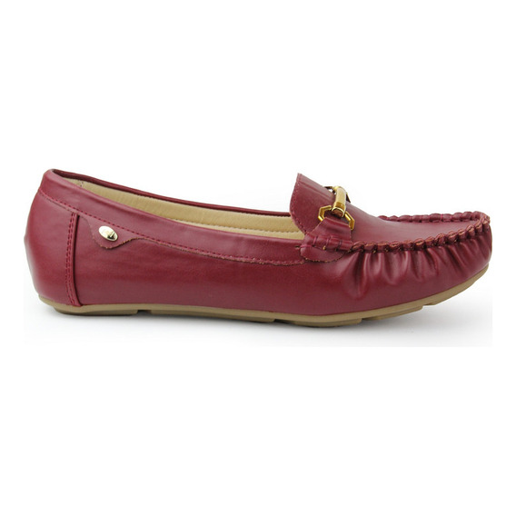 Mocasin Para Mujer Lob Footwear Pu Rojo 56203554