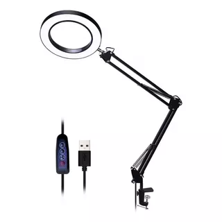 Ring Light Iluminador + Lupa Anel 16cm Com Braço Articulado