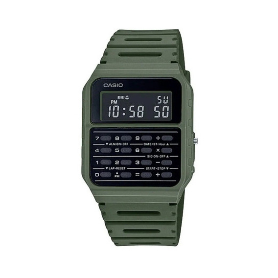 Reloj Casio Unisex Ca-53wf-3b Color De La Malla Verde Color Del Bisel Verde Color Del Fondo Negro