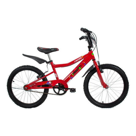 Bicicleta paseo infantil Peretti Cross R20 frenos v-brakes color rojo con pie de apoyo  
